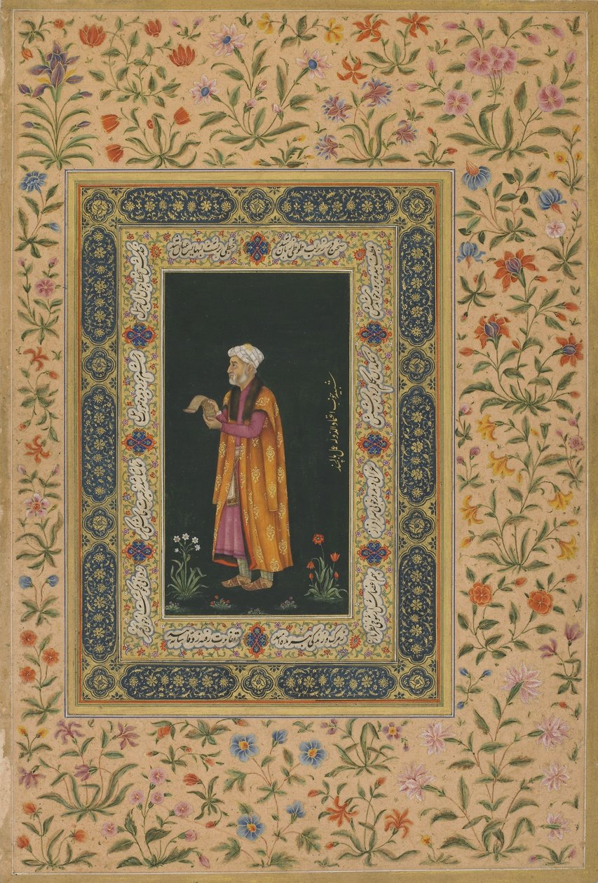 Itimad Al-dawla, Mogul dinasztia portréja (átlátszatlan akvarell és arany papíron) alkotó: Balchand (attr. to)