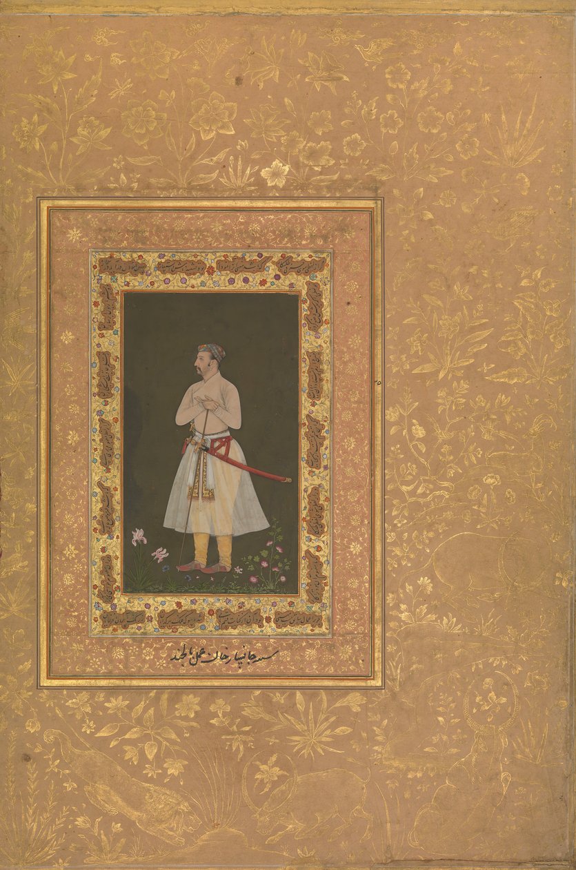Jahangir Beg, Jansipar Khan, Folio portréja a Shah Jahan albumból, kb. 1627 alkotó: Balchand