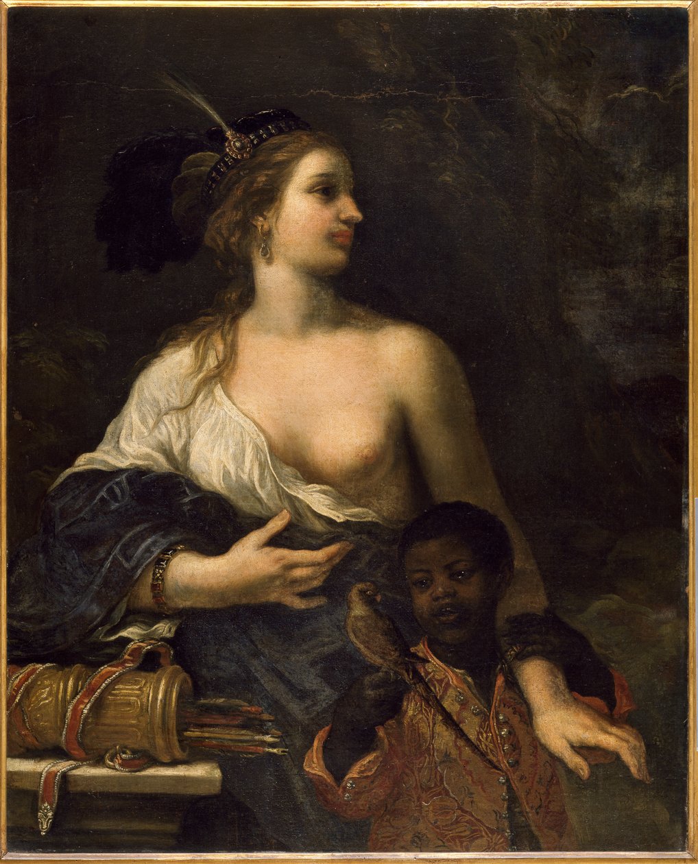 Török nő fekete kölyökkel, 1650-1670 körül (olaj, vászon) alkotó: Baldassare Franceschini