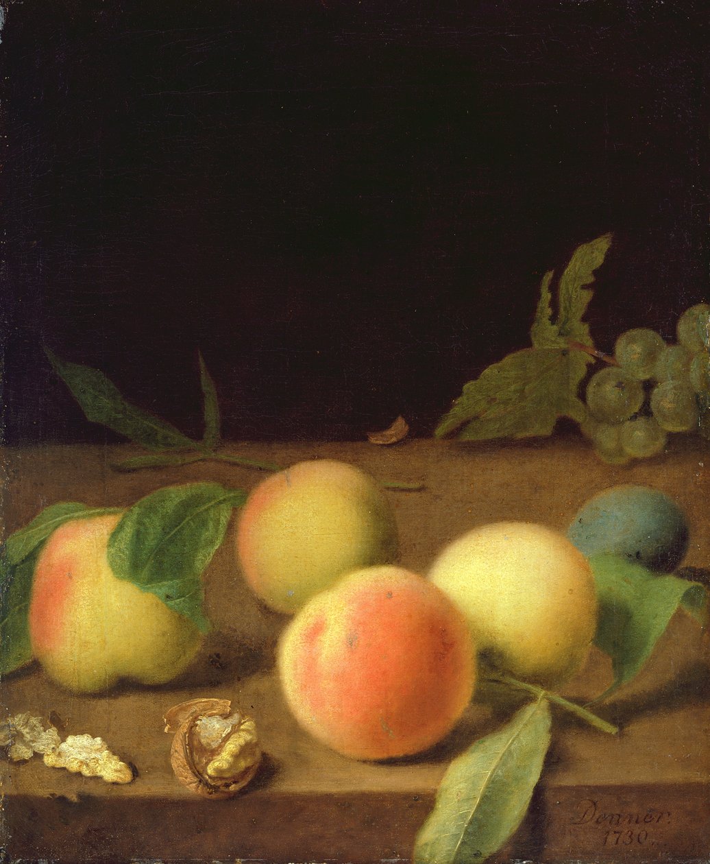 Gyümölcscsendélet, 1730 alkotó: Balthasar Denner