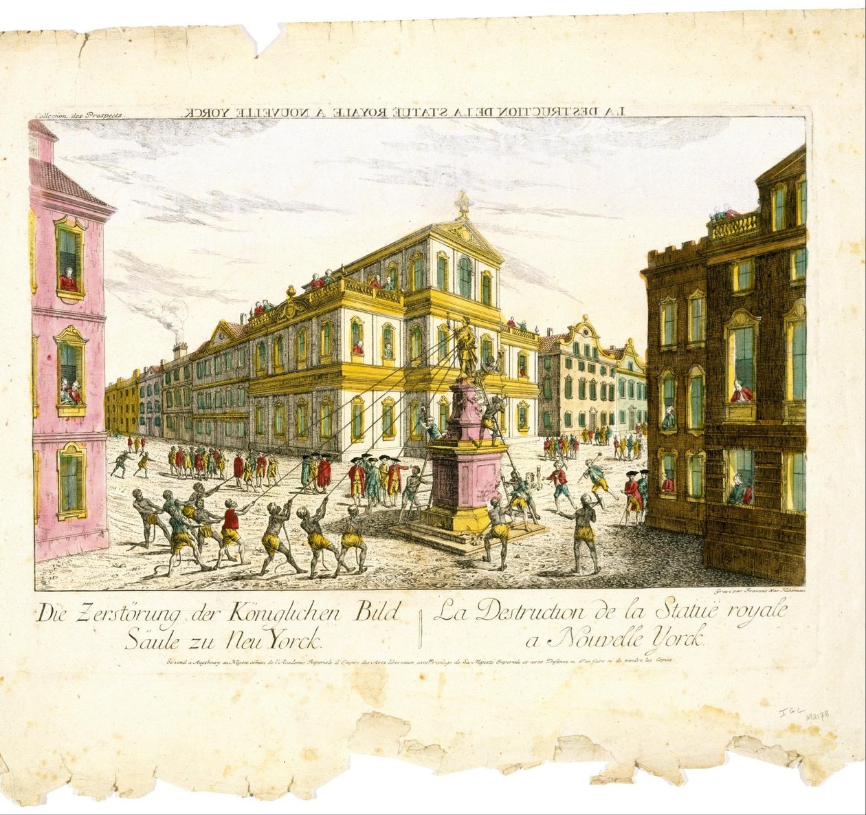 A New York -i királyi szobor megsemmisítése alkotó: Balthasar Friedrich Leizel