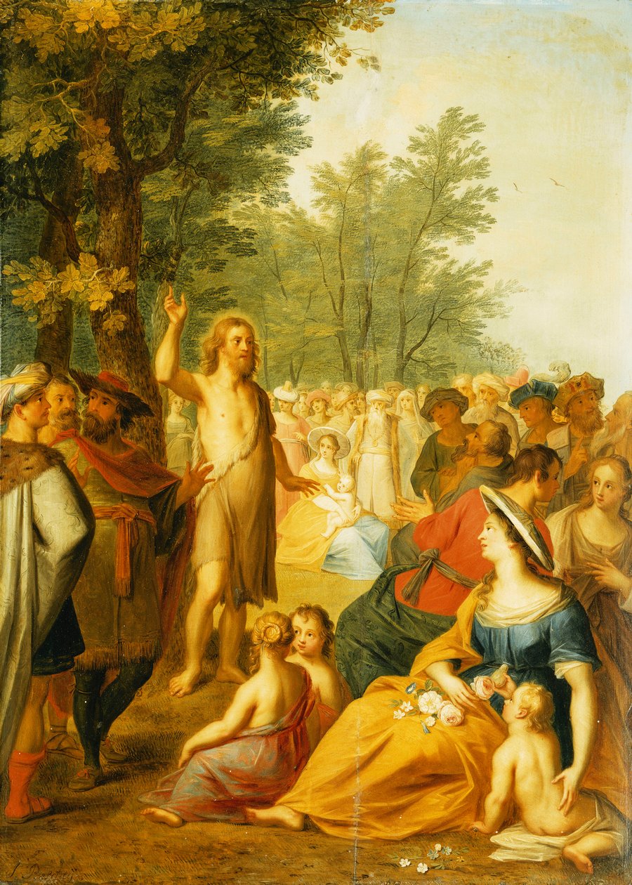 Keresztelő Szent János prédikál a pusztában, alkotó: Balthasar Beschey