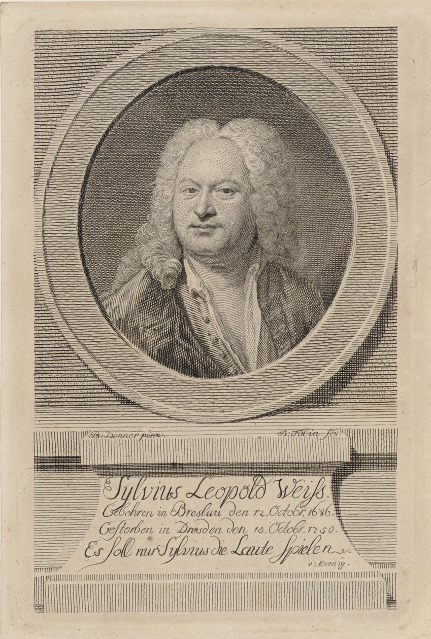 Sylvius Leopold Weiss portréja 1686-1750, 1750. alkotó: Balthasar Denner