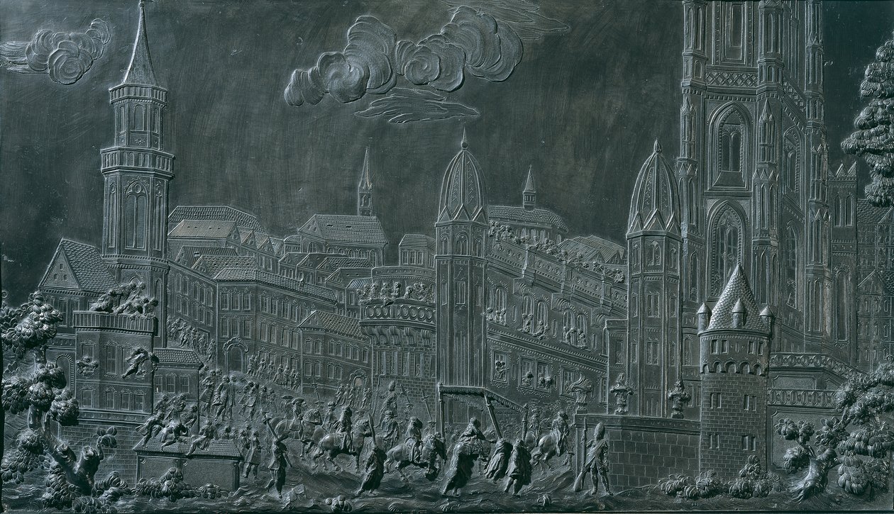 I. Ferenc Stephan von Lorraine császár koronázási körmenete Frankfurt am Mainban 1745. október 10-én alkotó: Balthasar Ferdinand Moll