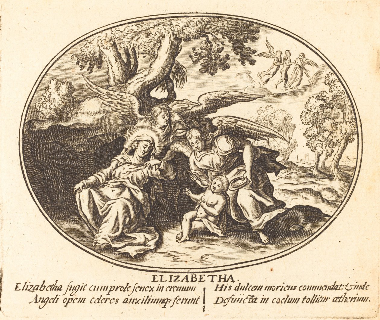 Szent Erzsébet repülése a csecsemő Szent Jánossal alkotó: Balthasar Moncornet