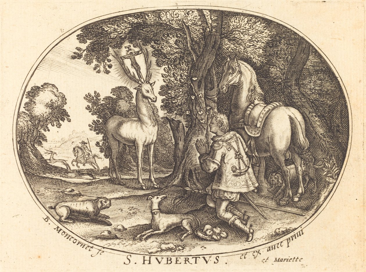 Szent Hubert látomása alkotó: Balthasar Moncornet