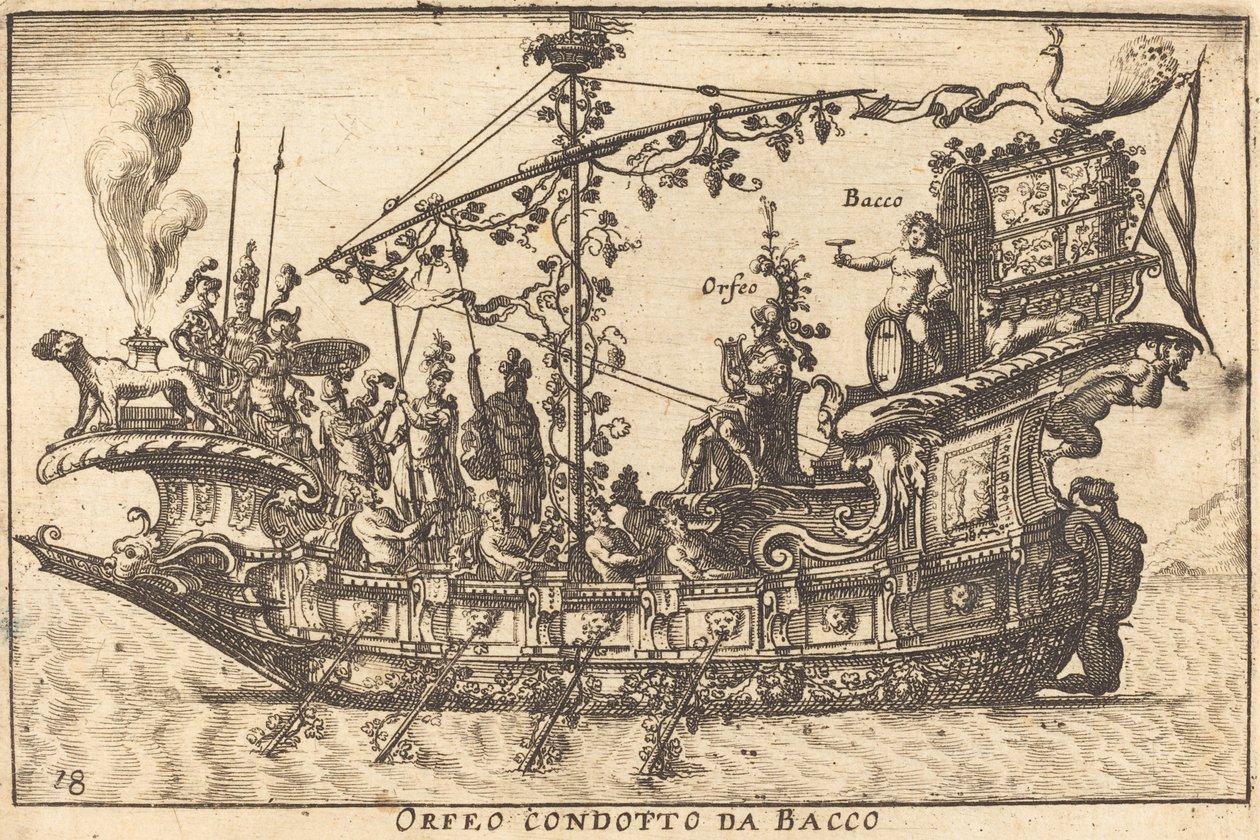 Orpheusz Bacchus vezetésével alkotó: Balthasar Moncornet after Remigio Cantagallina