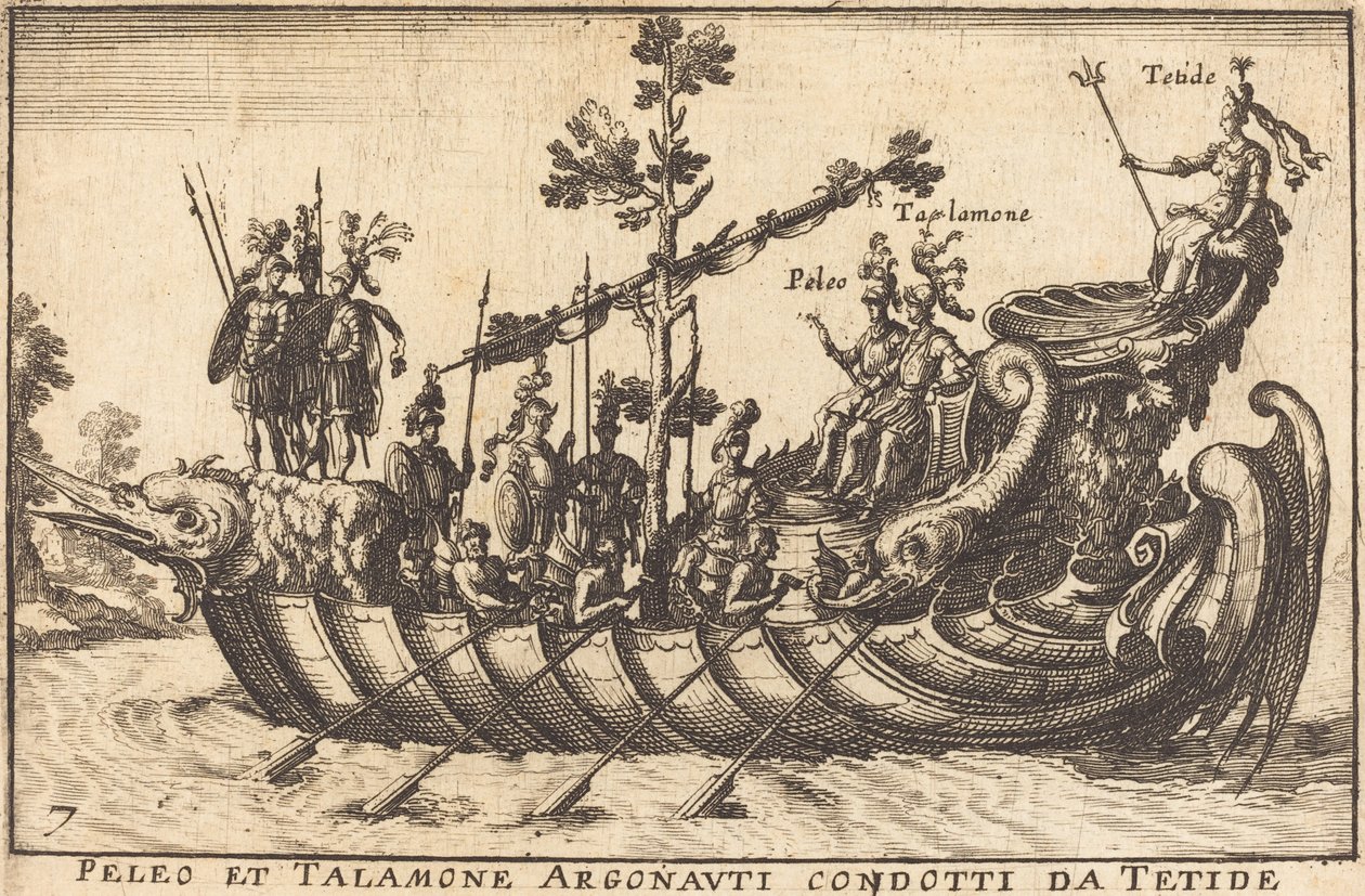 Peleus és Talamone argonauták Tethys vezetésével alkotó: Balthasar Moncornet after Remigio Cantagallina