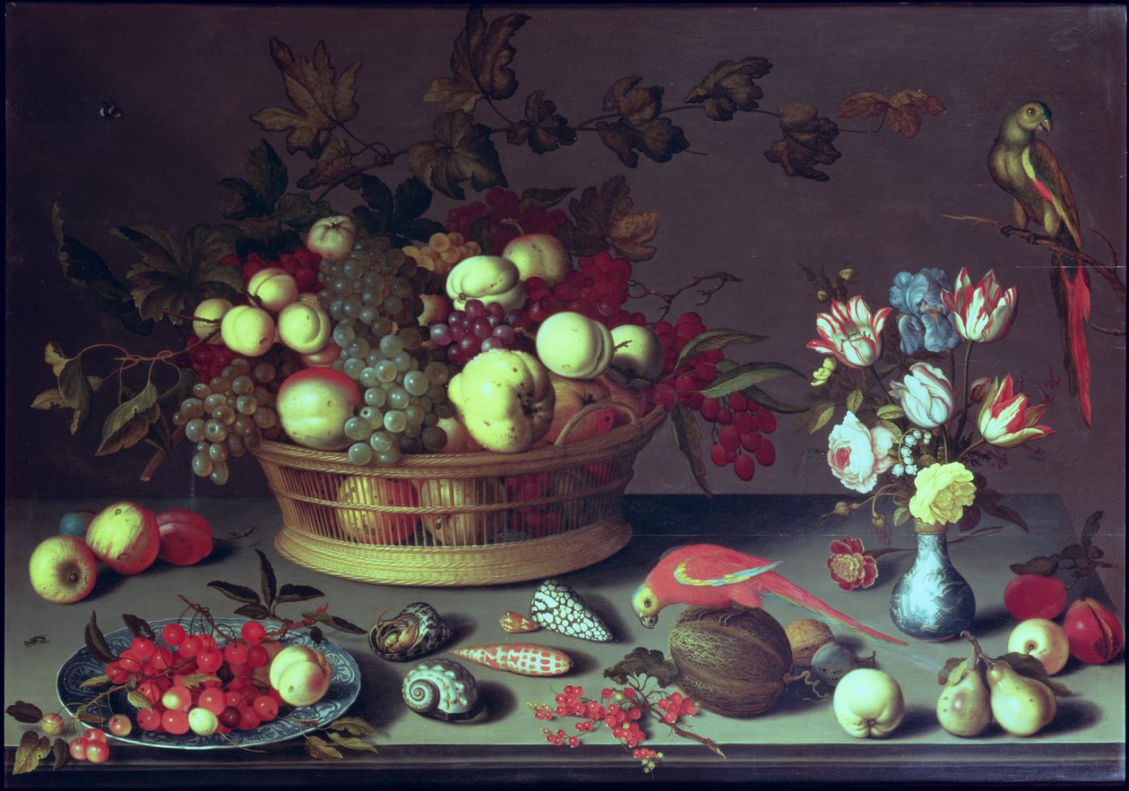 Egy kosár szőlő és más gyümölcs alkotó: Balthasar van der Ast