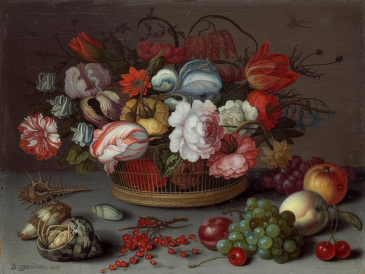 Virágkosár. 1622 körül alkotó: Balthasar van der Ast