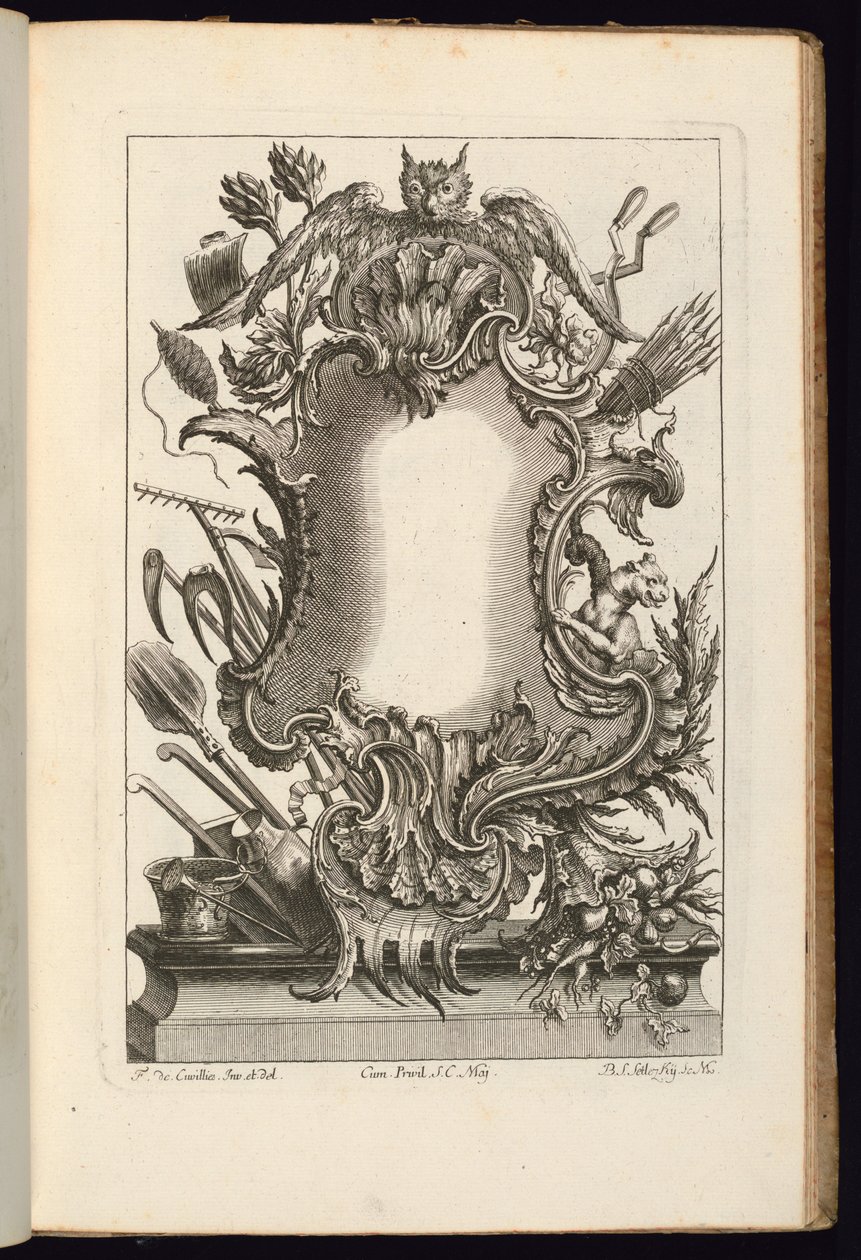 Cartouche bagollyal, Szabálytalan kartotékok könyve alkotó: Balthazar Sigismond Setlezky