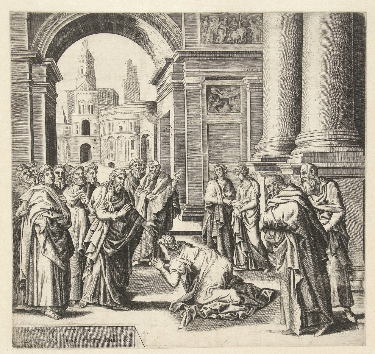 Krisztus és Kánaán felesége alkotó: Balthazar van den Bos