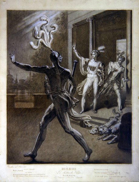 Don Juan és a Commendatore, illusztráció Moliere 