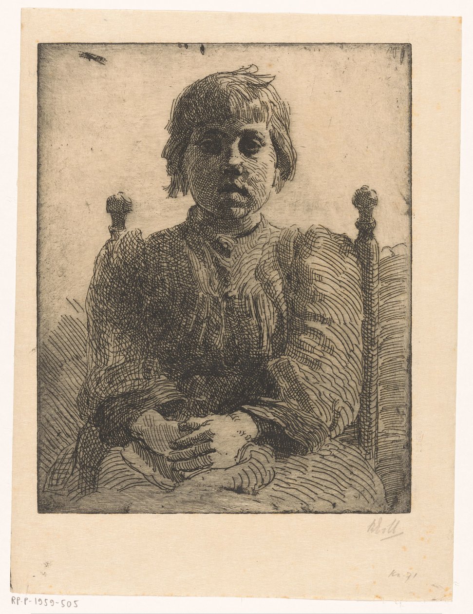 Egy ismeretlen lány portréja alkotó: Barbara Elisabeth van Houten (signed by artist)
