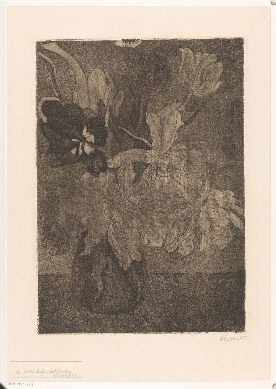 Váza tulipánokkal alkotó: Barbara Elisabeth van Houten (signed by artist)