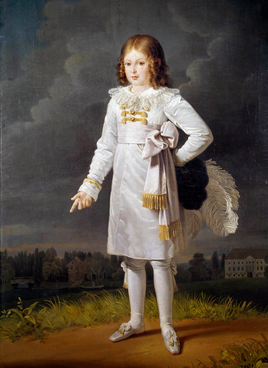 Frigyes Napóleon, Bacciochi herceg (1814-1833) portréja a lábán Barbara Kraft (1764-1825) festménye 1819 V. 1,7x1,05 m alkotó: Barbara Krafft
