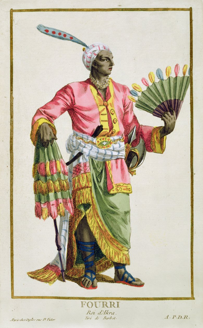 Fourri, Akkra királya, vésette Pierre Duflos (1742-1816), 1780 (rézmetszet) alkotó: Barbot