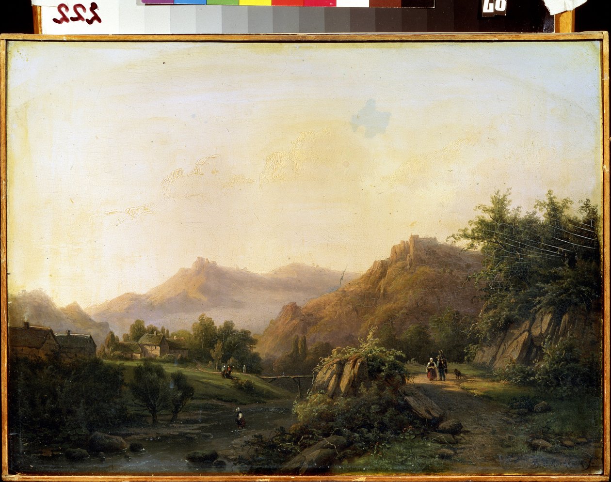 Tájkép móddal. Barend Cornelis Koekkoek (1803-1862) festménye. Olajfestmény. holland művészet. M. Kroshitsky Művészeti Múzeum, Szevasztopol (Szevasztopol), Ukrajna alkotó: Barend Cornelis Koekkoek