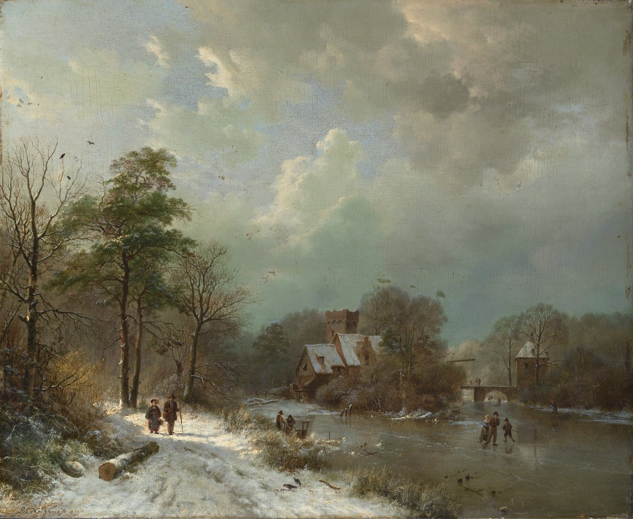 Téli táj, Hollandia, 1833. alkotó: Barend Cornelis Koekkoek