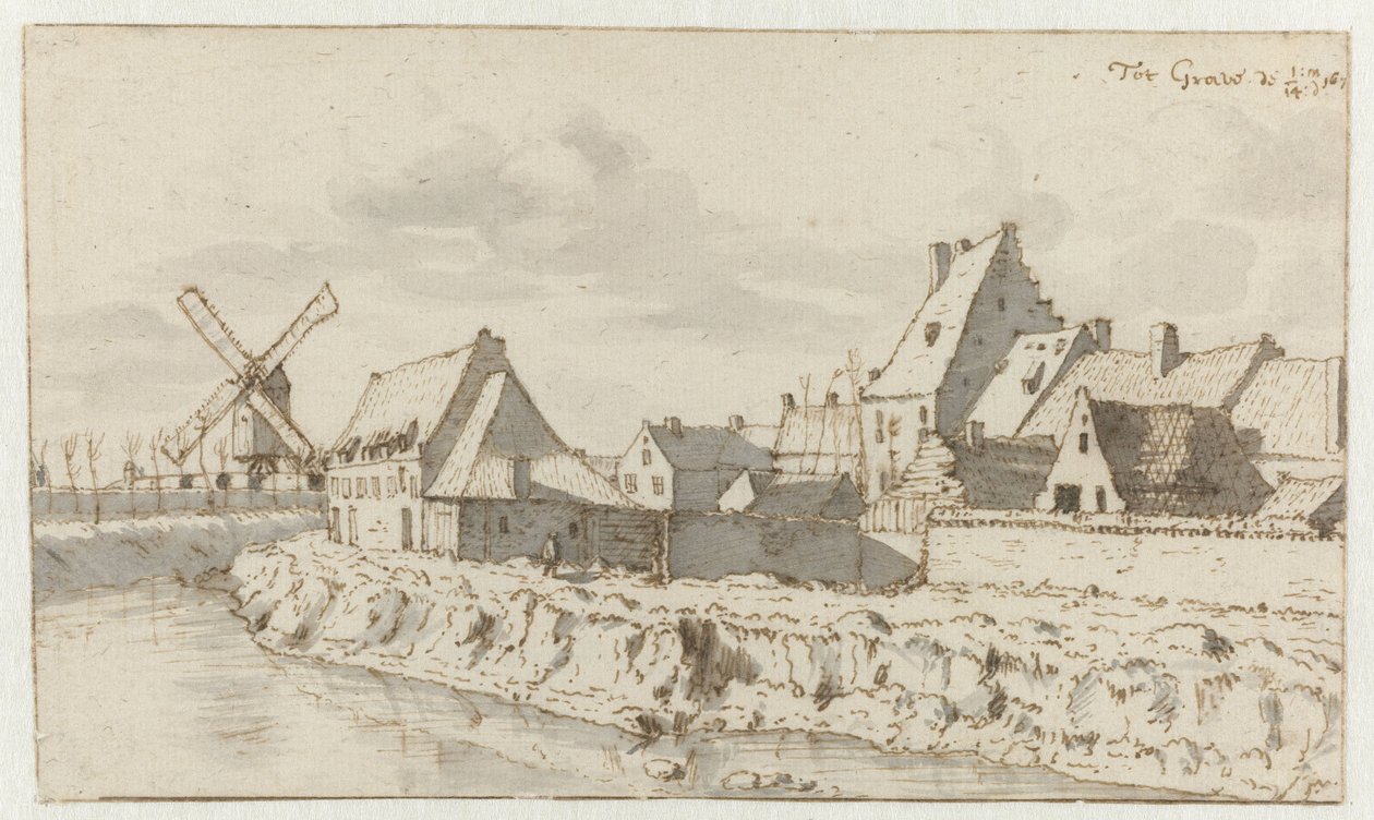 Kilátás a sírra, Észak-Brabantban alkotó: Barend Klotz (attributed to)