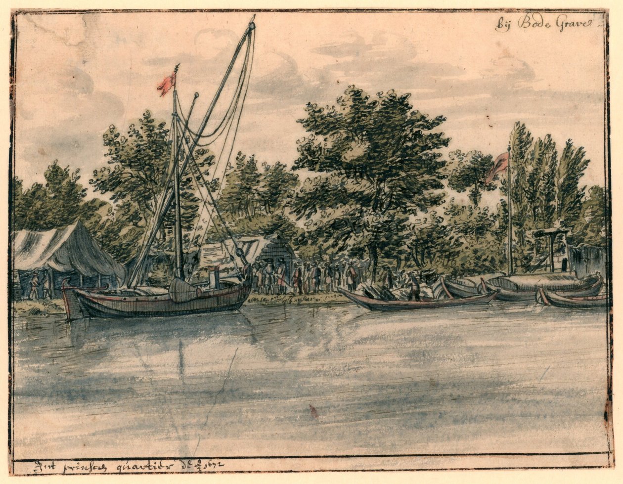 Kilátás a Willem III negyedre Bodegraven közelében alkotó: Barend Klotz (possibly)