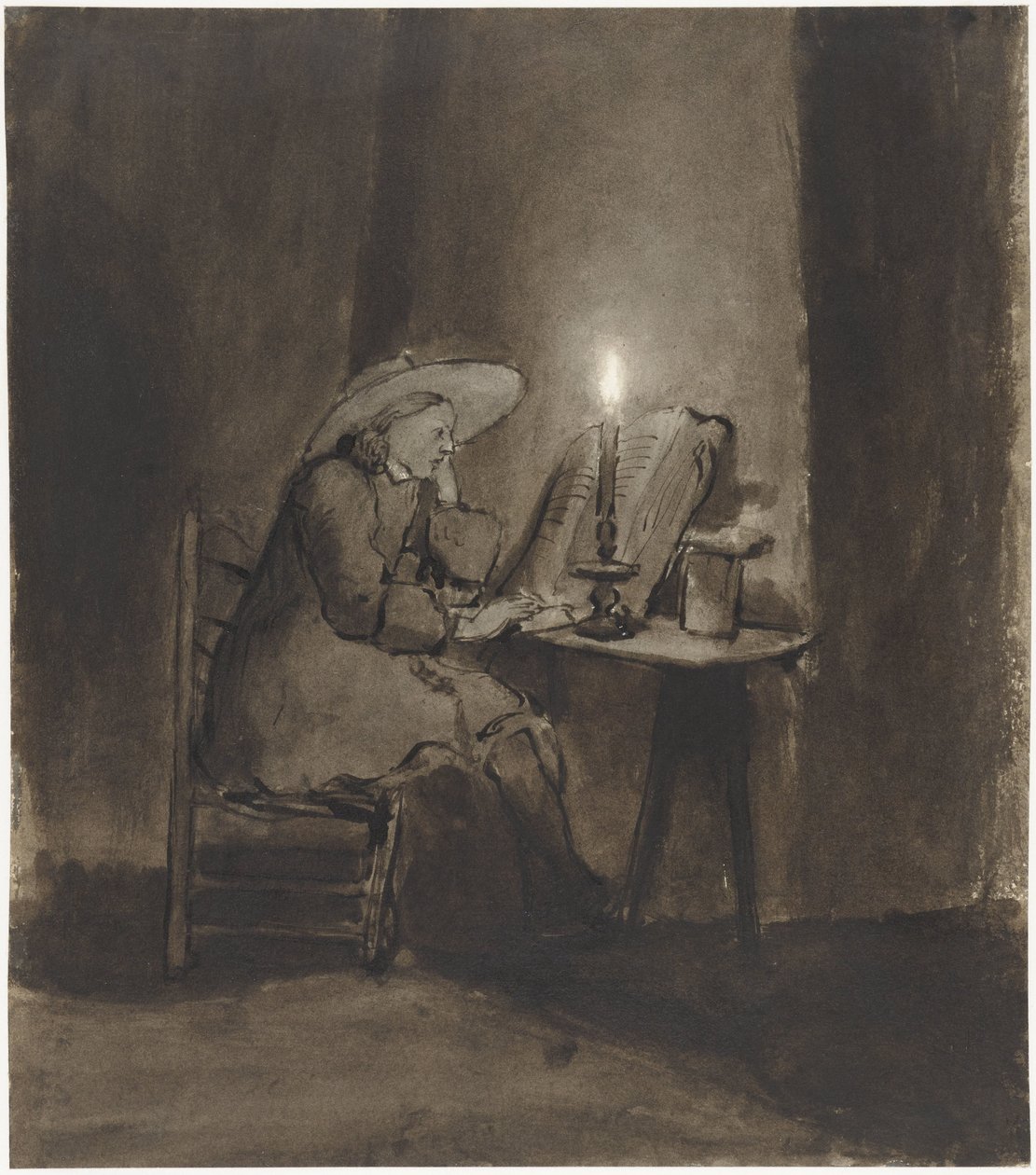 Gyertyafénynél olvasó fiú alkotó: Barent Fabritius