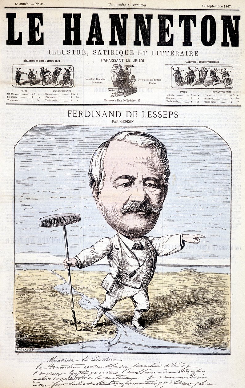 Ferdinand de Lesseps – Gédéon, a "" Le Hanneton "-ban, 1867. 12. 09. alkotó: Baril Gedeon