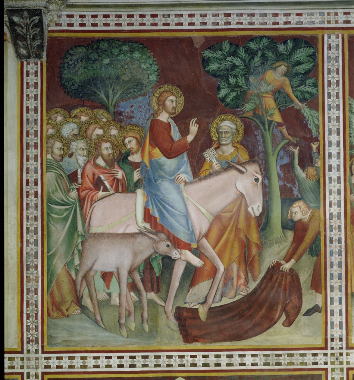 Krisztus belépése Jeruzsálembe, az Újszövetség jeleneteinek sorozatából alkotó: Barna da Siena