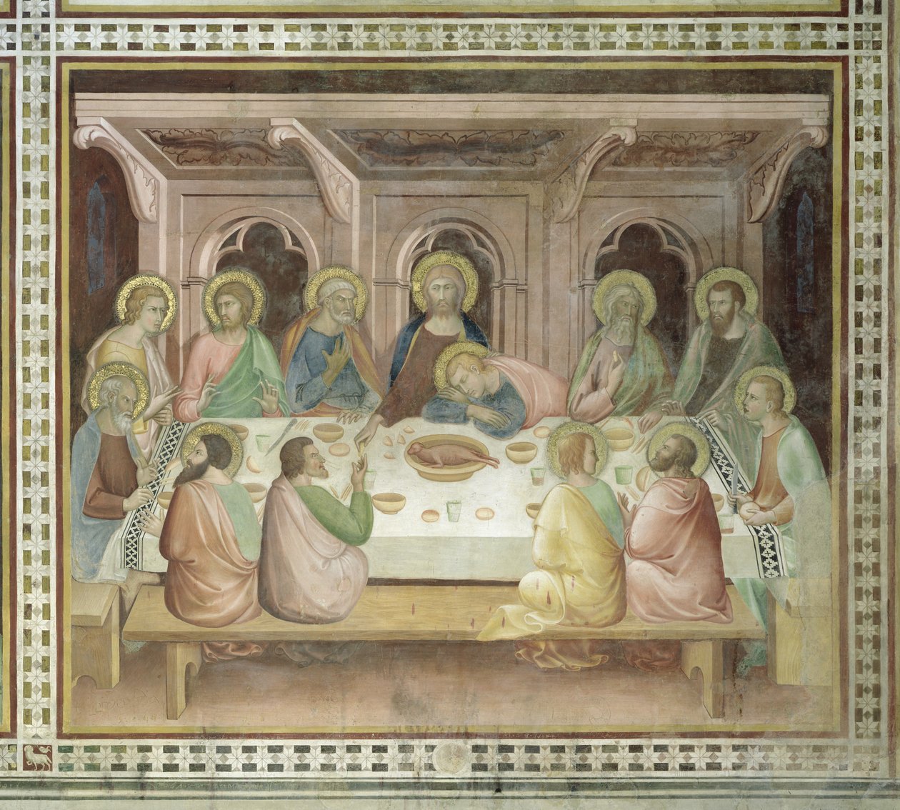 Az utolsó vacsora, az Újszövetség jelenetei sorozatból alkotó: Barna da Siena