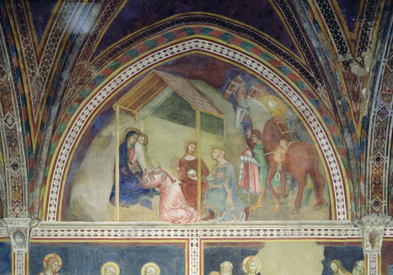 A mágusok imádása, az Újszövetség jelenetei sorozatból alkotó: Barna da Siena