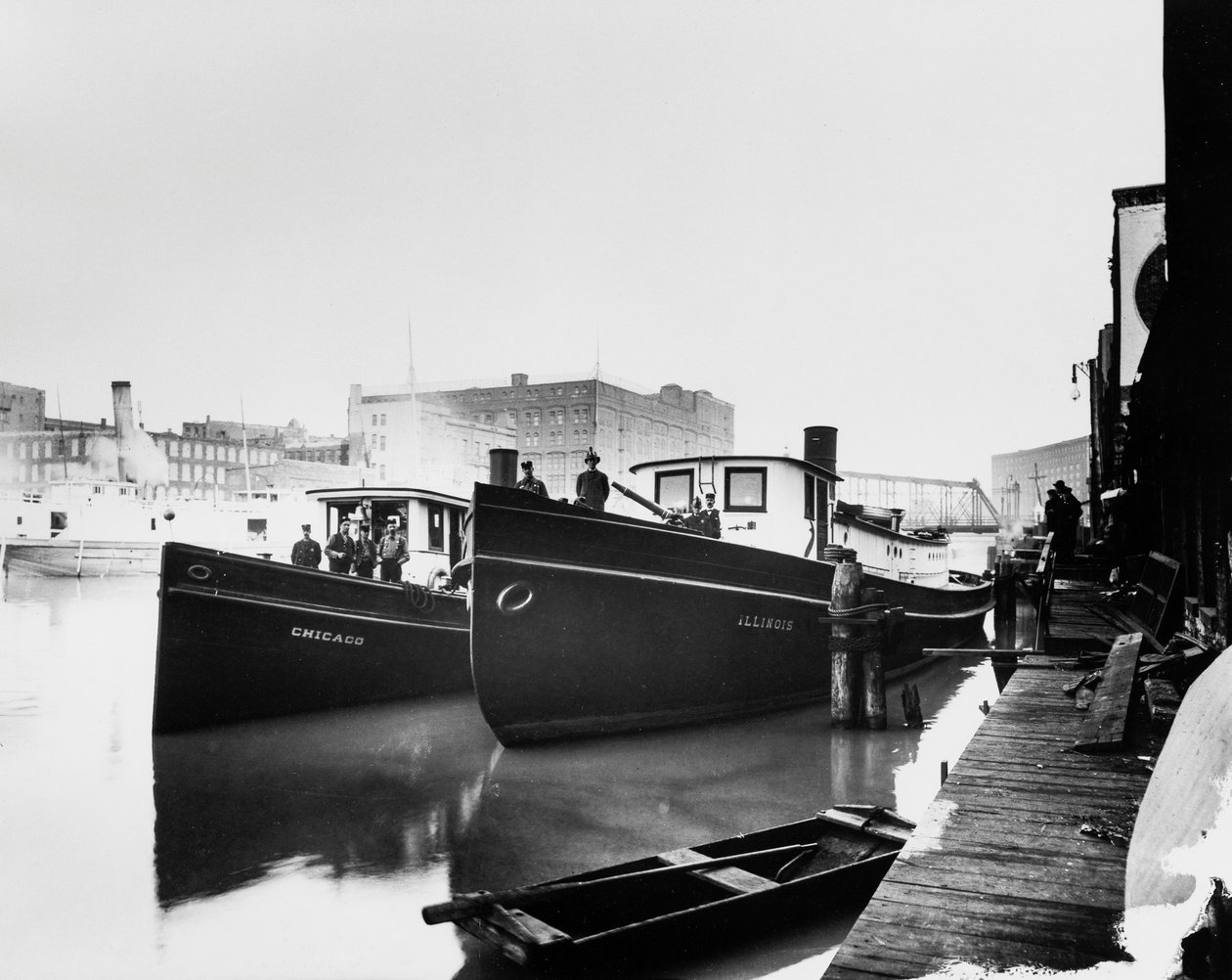 Chicago and Illinois fireboats, Chicago, Illinois, USA, 1905 körül (f/w fotó) alkotó: Barnes and Crosby