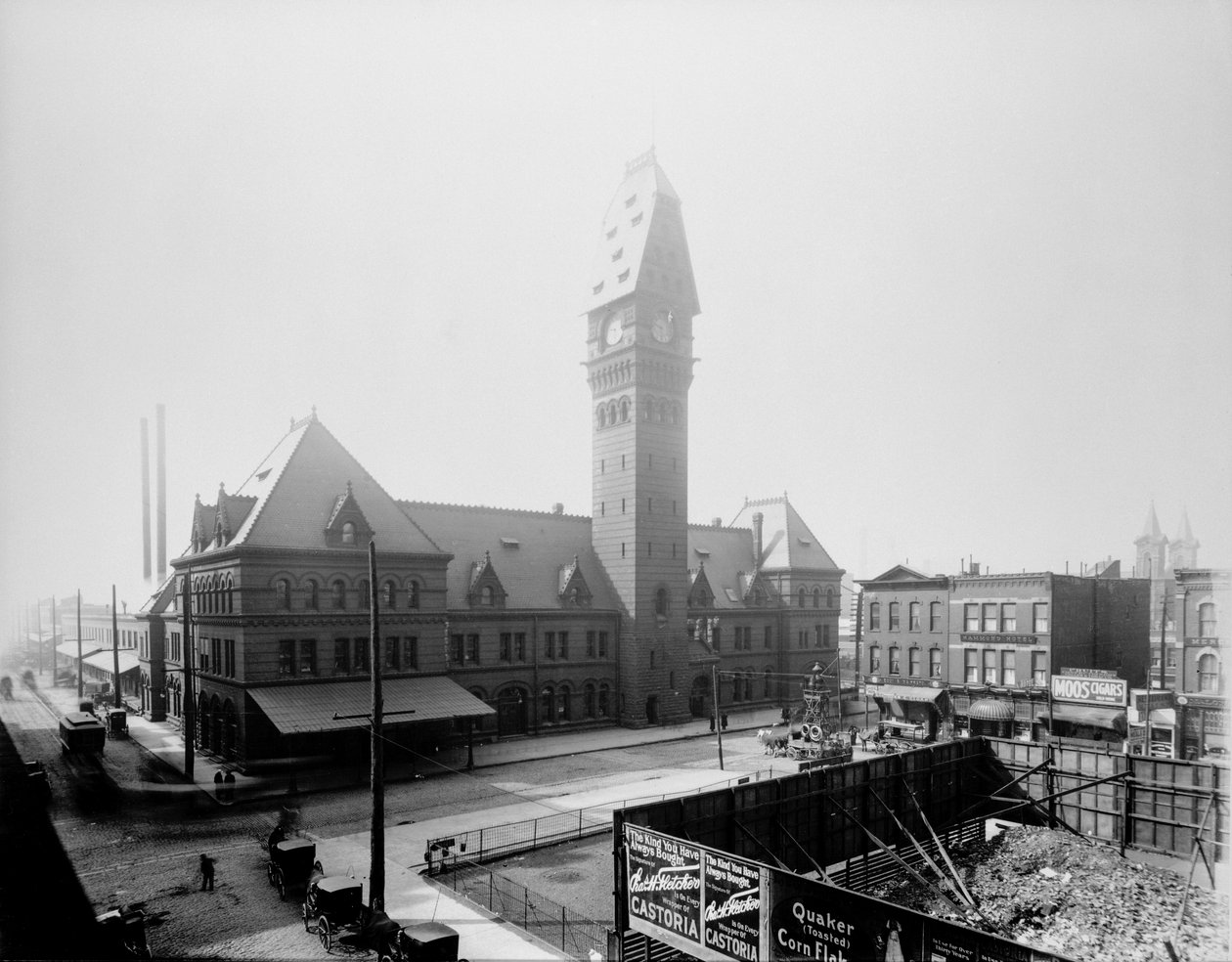Dearborn Station, Chicago, Illinois, USA, 1883 körül (f/w fotó) alkotó: Barnes and Crosby