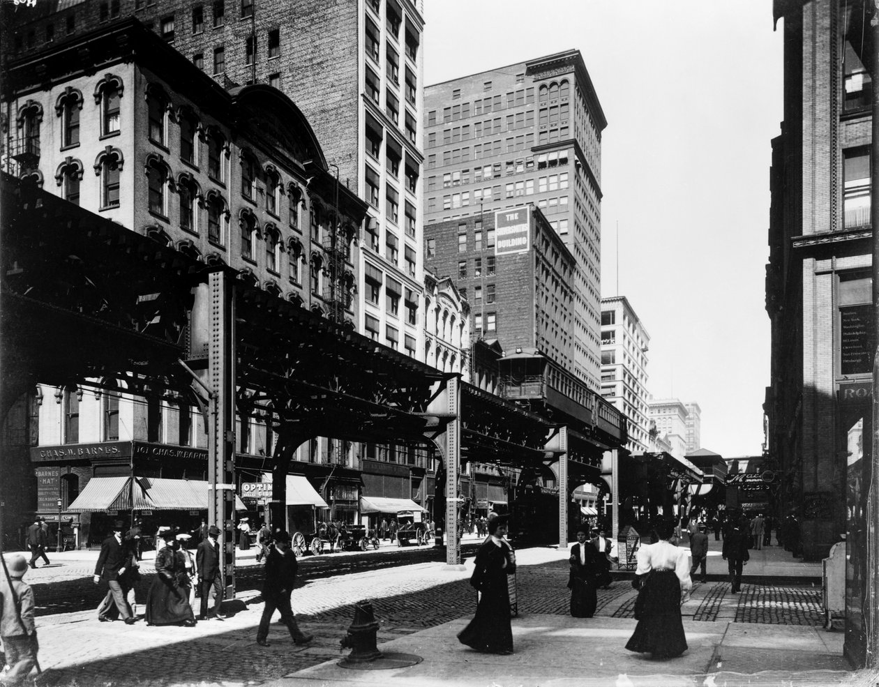 Emelt pályák a Wabash Avenue-n, Chicago, Illinois, USA alkotó: Barnes and Crosby
