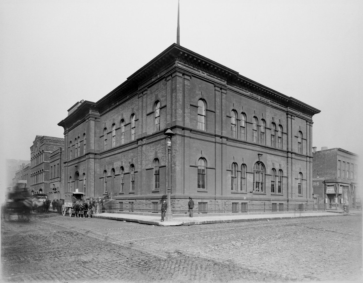 Harrison Street Police Station, Chicago, Illinois, USA, 1900 körül (f/w fotó) alkotó: Barnes and Crosby