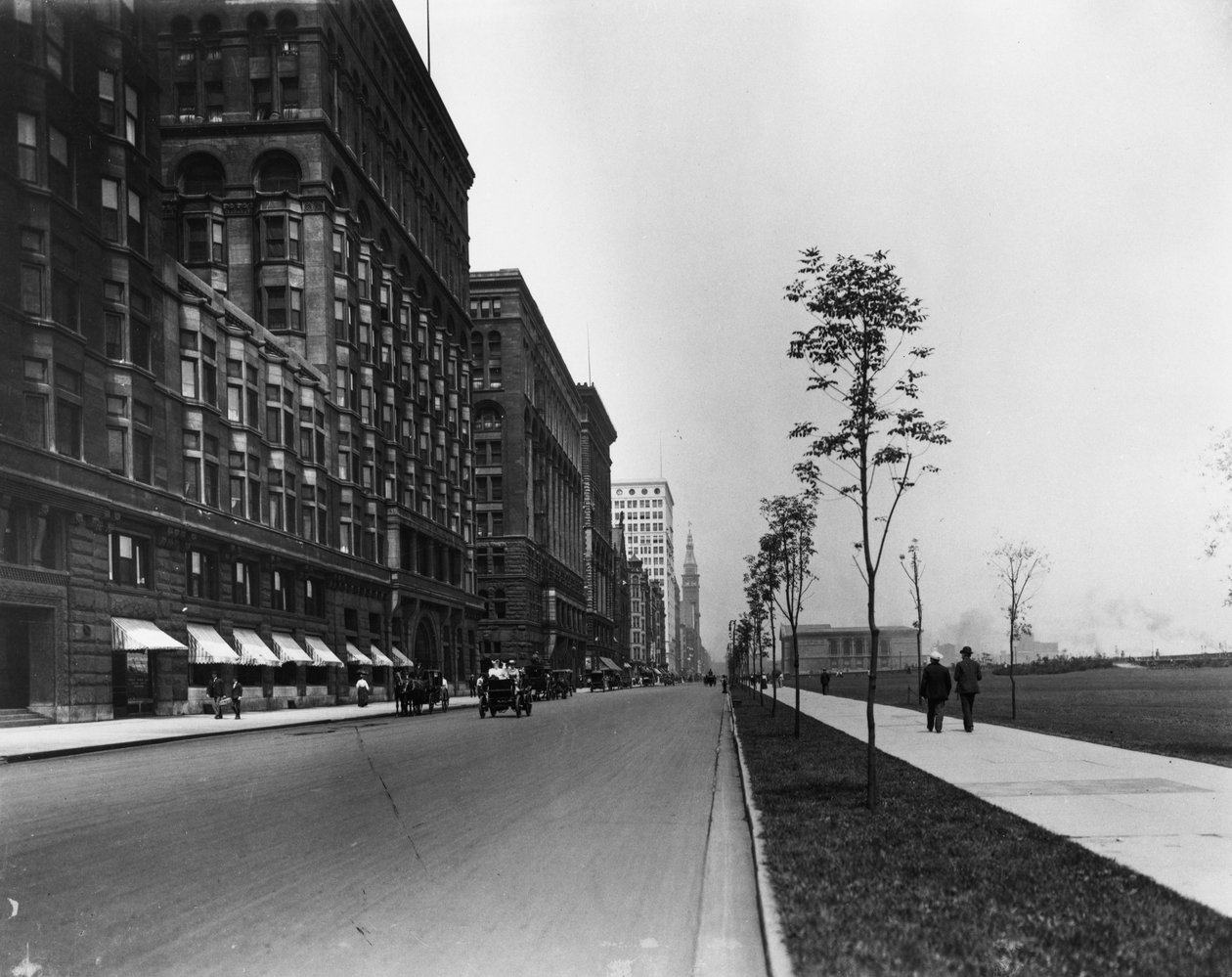 Michigan Avenue, Chicago, Illinois, USA, 1905 körül (f/w fotó) alkotó: Barnes and Crosby