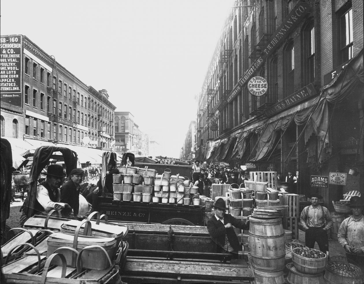 South Water Street Market, Chicago, Illinois, USA, 1905 körül (f/w fotó) alkotó: Barnes and Crosby
