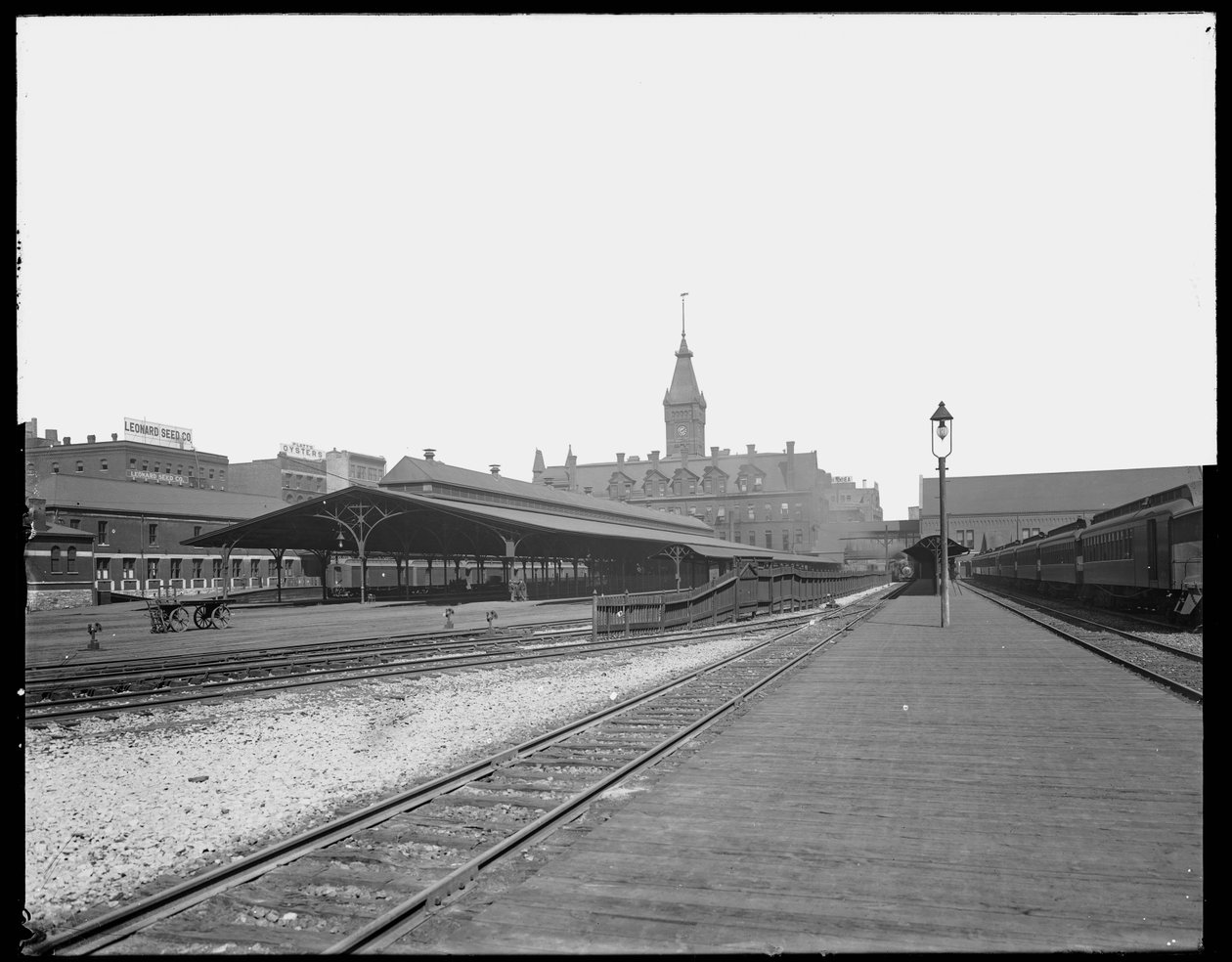 Wells Street Station, Chicago, Illinois, USA, 1905 körül (f/w fotó) alkotó: Barnes and Crosby