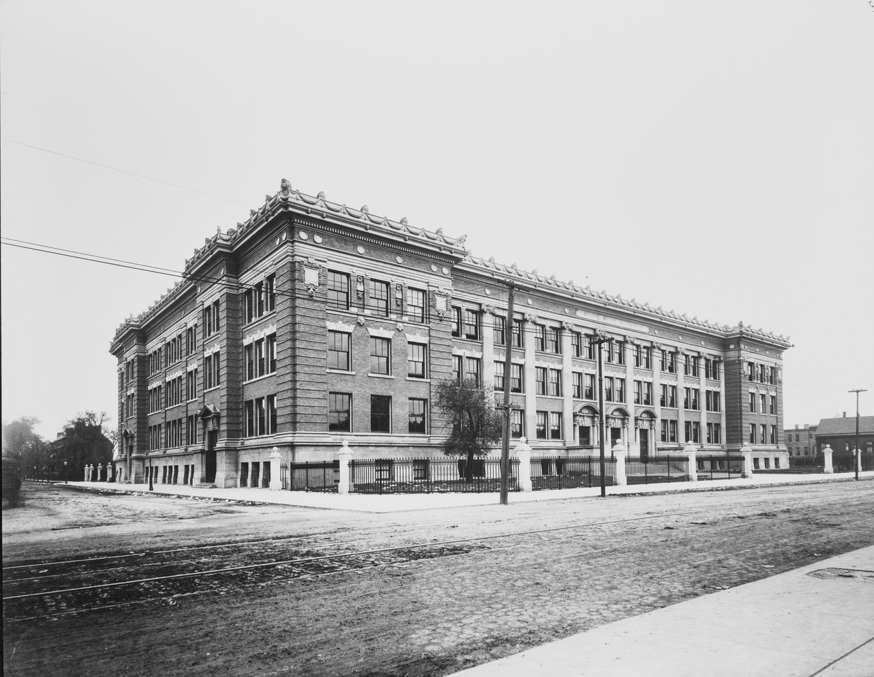 Wendell Phillips High School, Chicago, Illinois, USA, 1904 körül (f/w fotó) alkotó: Barnes and Crosby