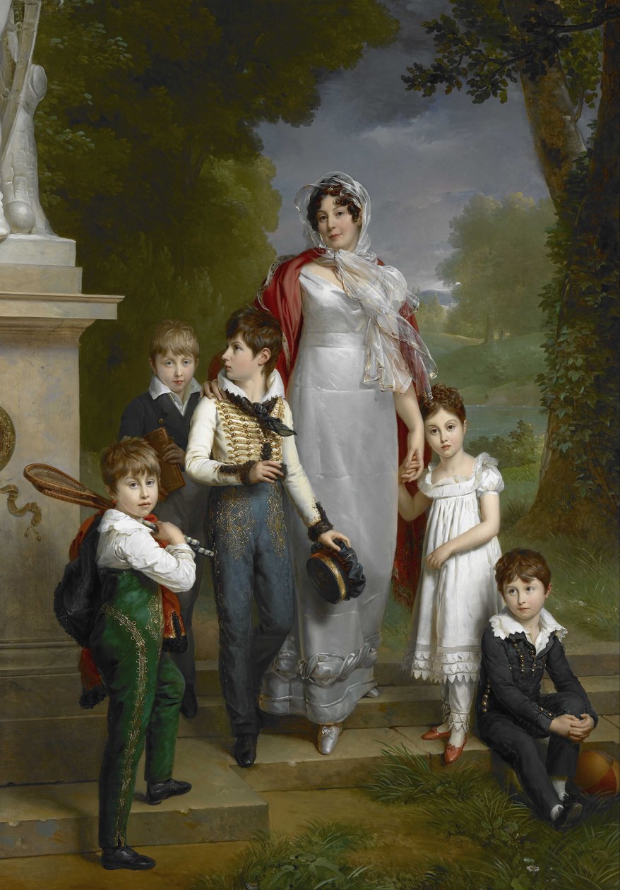Portré: Louise-Antoinette-Scholastique Guéhéneuc, Madame la Maréchale Lannes, Hercegnő de Montebello, gyermekeivel alkotó: Baron François Pascal Simon Gérard