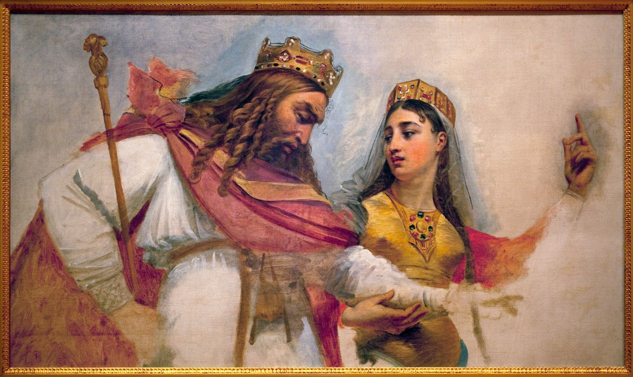 Clovis és Clothilde; I. Clovis, a frankok királya (466-511) és felesége, Clothilde (Szent Clothilde) (475-545), aki katolikus hitre térítette. alkotó: Baron Antoine Jean Gros