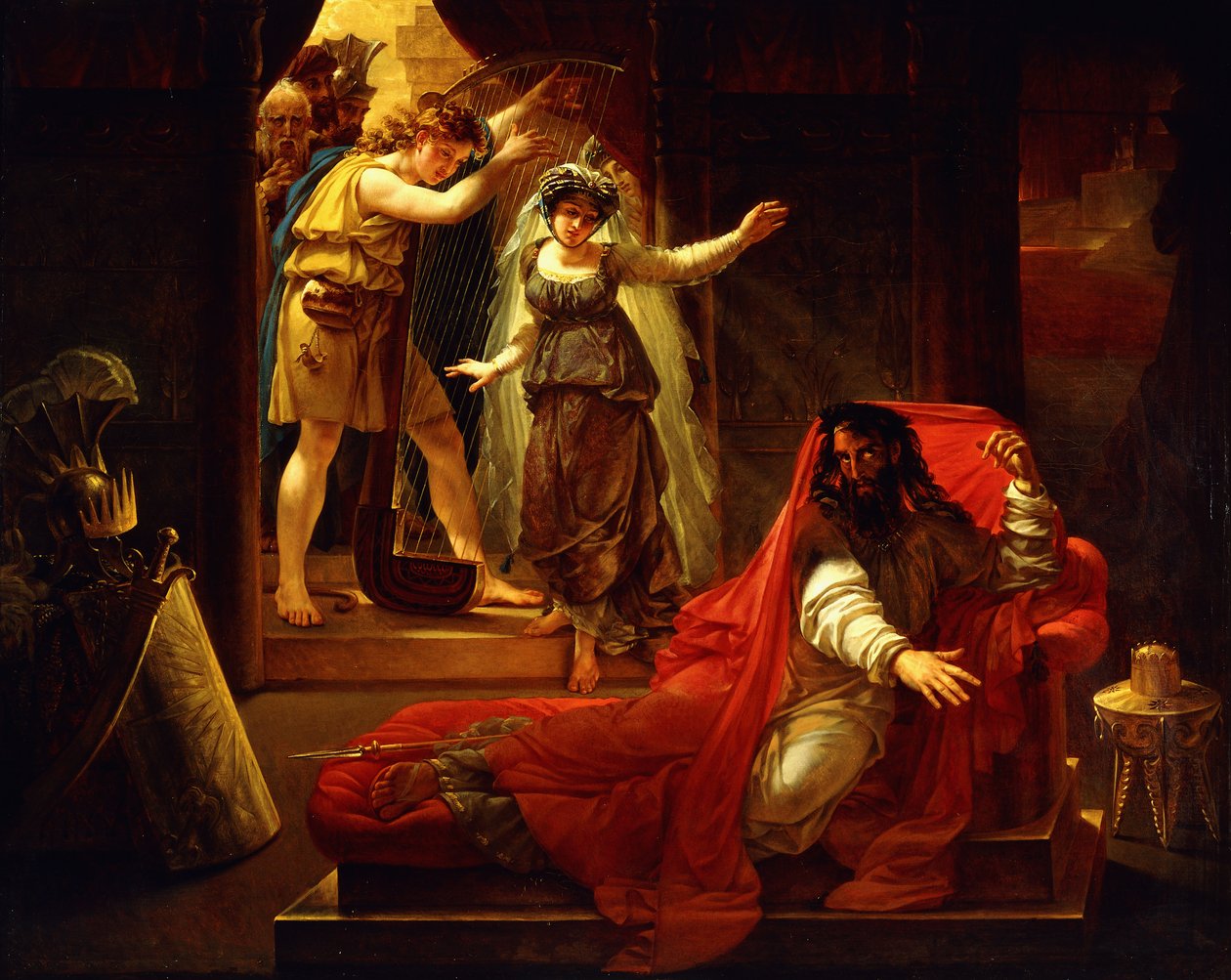 Dávid hárfán játszik Saul királynak, alkotó: Baron Antoine Jean Gros