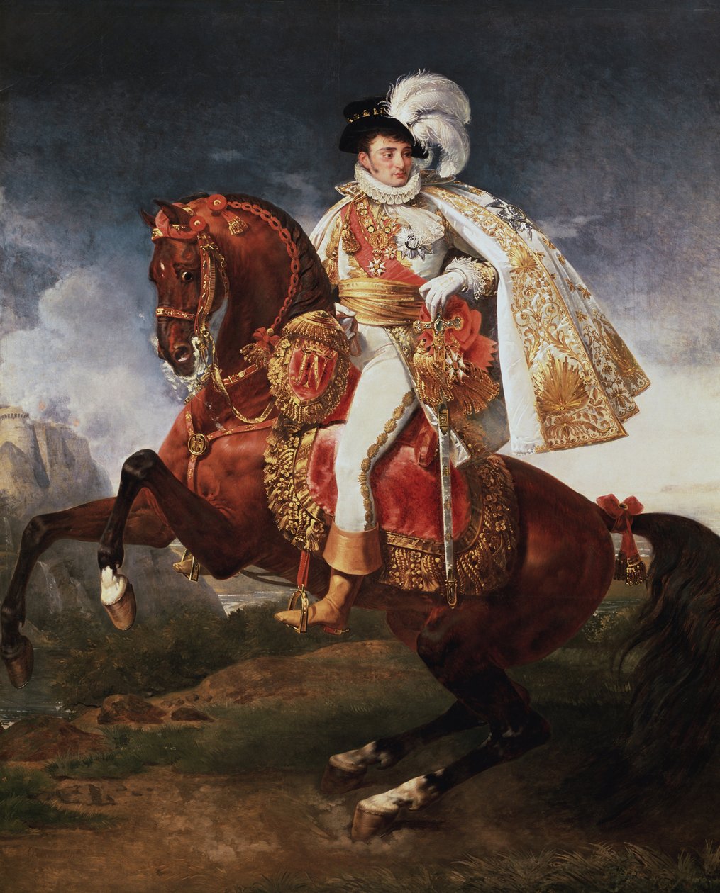 Jerome Bonaparte, Vesztfália királyának lovas portréja (olaj, vászon alkotó: Baron Antoine Jean Gros
