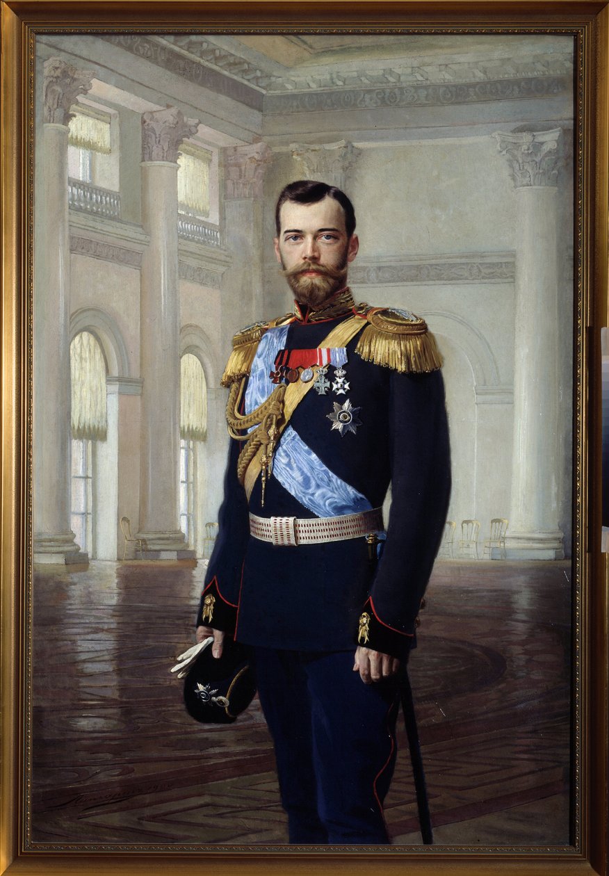 Miklós orosz cár portréja 1900-ban (1868-1918) Ernest Karlovics Liphart (1847-1932) festménye Állami Szabadtéri Múzeum, Carskoje Selo, Szentpétervár. alkotó: Baron Ernest Friedrich von Liphart