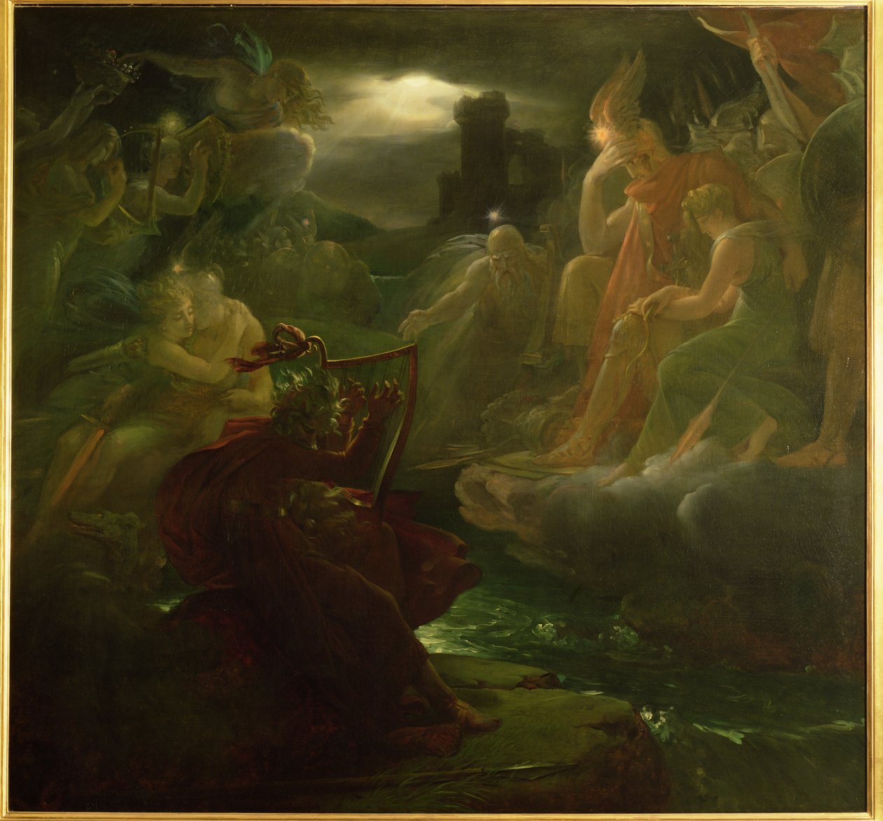 Ossian hárfája hangjával megidézi a szellemeket a Lora folyó partján, 1801 alkotó: Baron François Pascal Simon Gérard