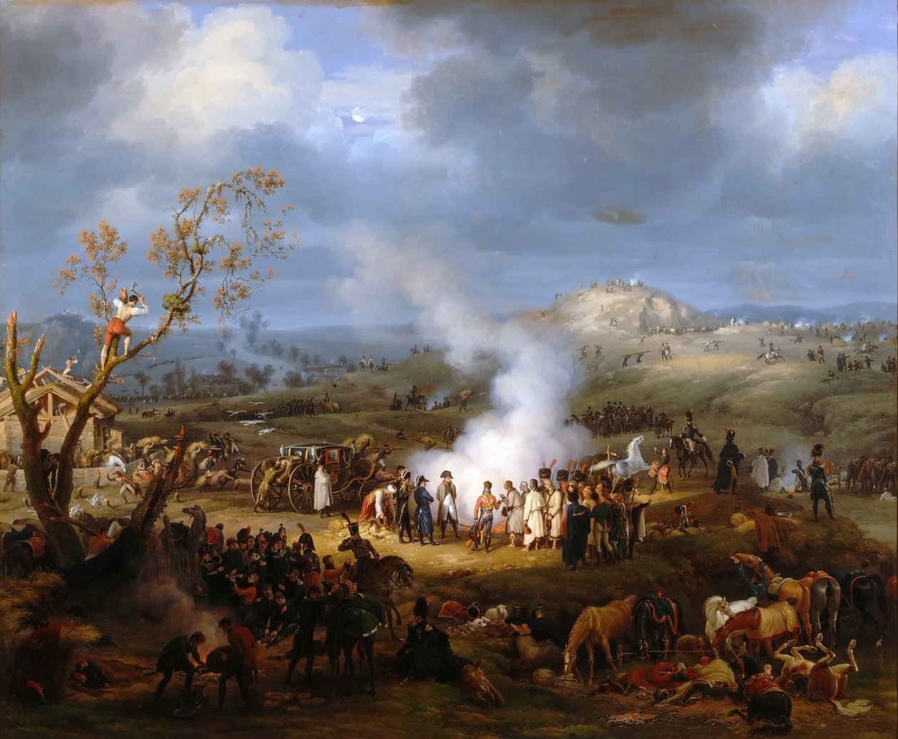 Napóleon bivakja Austerlitz előestéjén, 1805. december 1. alkotó: Baron Lejeune Louis François