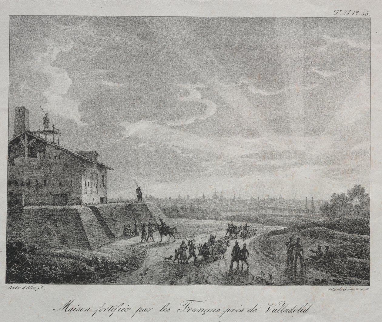 Spanyol kampány: A franciák által megerősített épület Valladolid közelében alkotó: Baron Louis Albert Guillain Bacler d