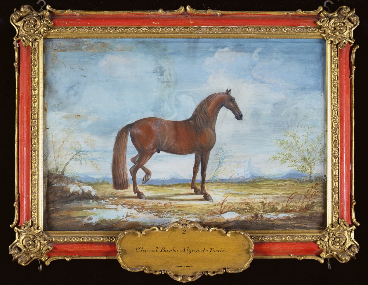 2. sz. Alzan de Tunis, a Spanyol Lovasiskola barbár lova (wc papíron) alkotó: Baron Reis Eisenberg