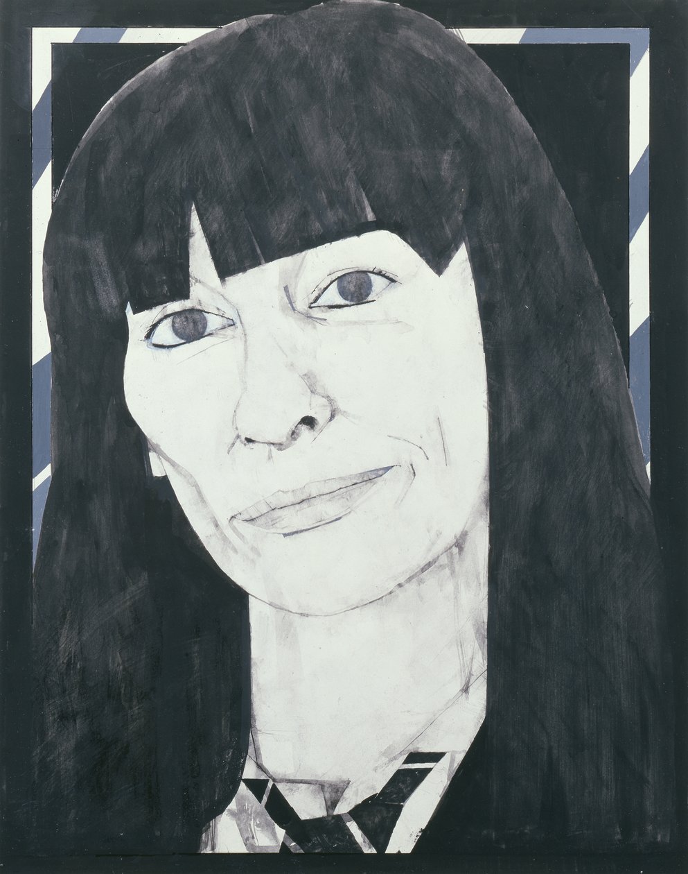 Beryl Bainbridge portréja, illusztráció a Cosmopolitan számára, 1970-es évek (gouache a fedélzeten) alkotó: Barry Fantoni
