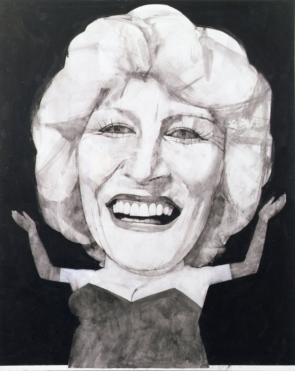 Faith Brown portréja, 1970-es évek (gouache a fedélzeten) alkotó: Barry Fantoni