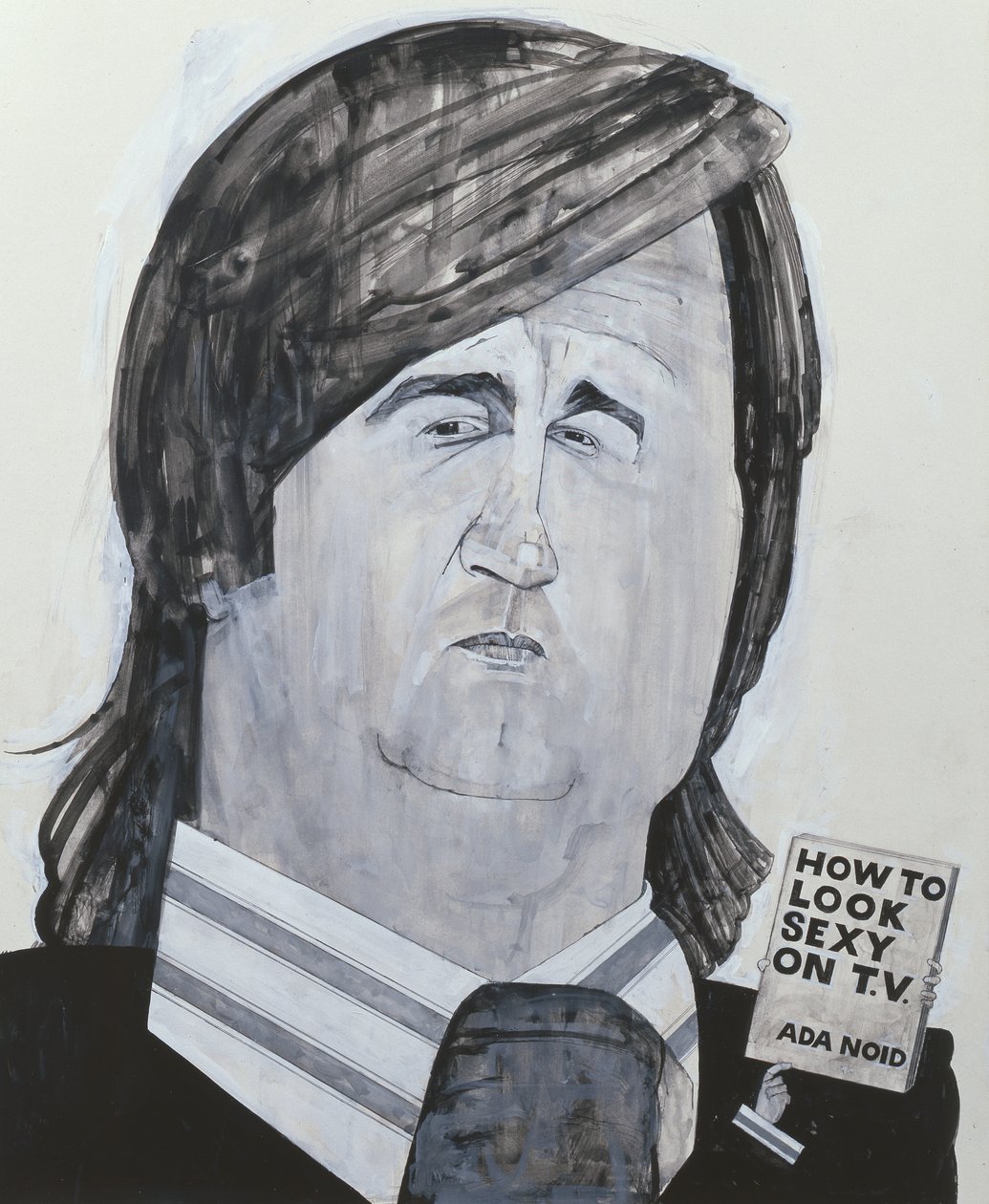 Melvyn Bragg portréja, a The Listener illusztrációja, 1970-es évek (gouache a fedélzeten) alkotó: Barry Fantoni